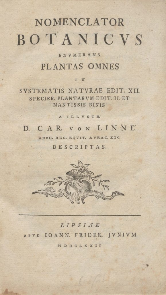 5. kép Linné: Nomenclator Botanicus